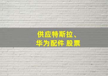 供应特斯拉、华为配件 股票